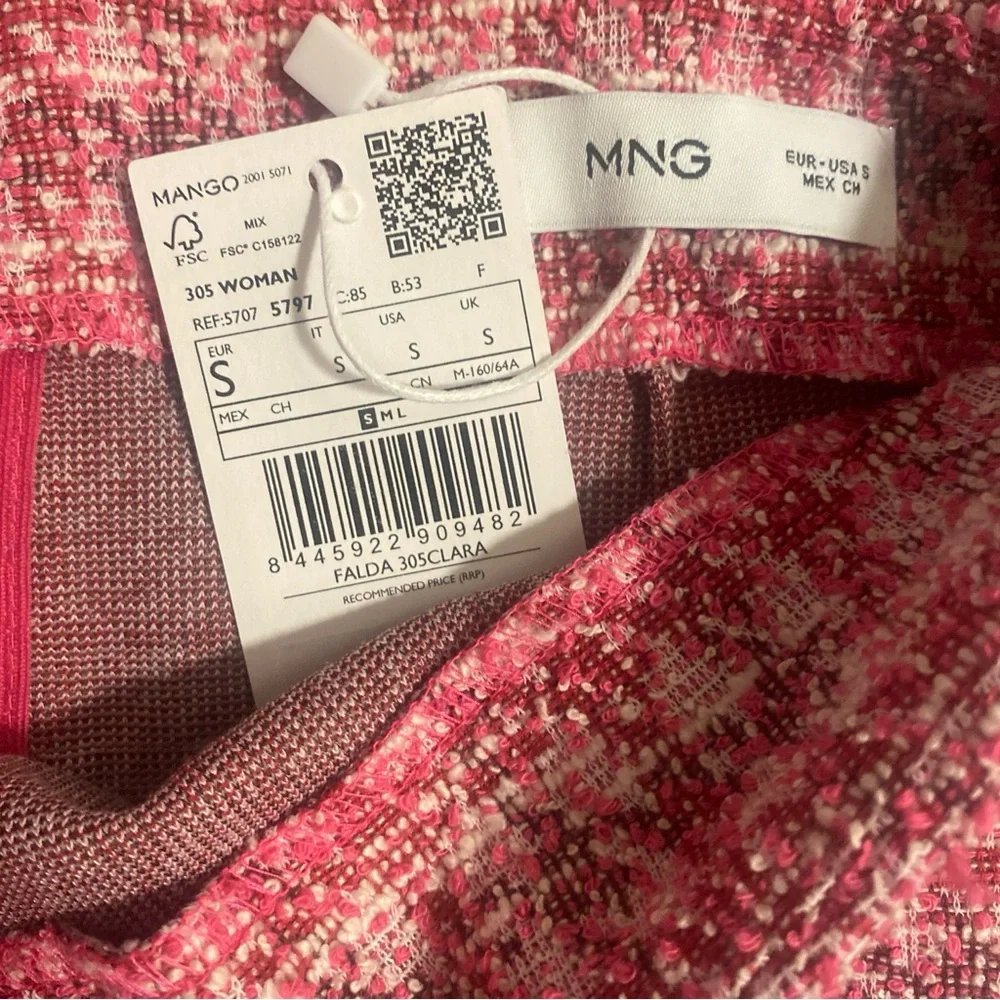 NWT MANGO HOUNDSTOOTH TWEED SKIRT & JACKET SET - SIZE S - Picture 15 of 16